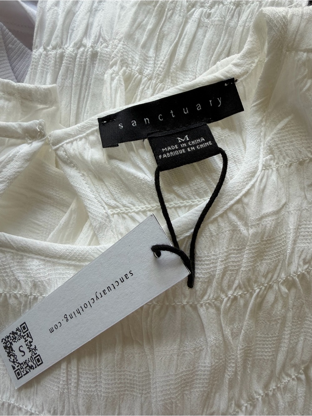 NWT Sanctuary Ruched White Blouse - Picture 4 of 4